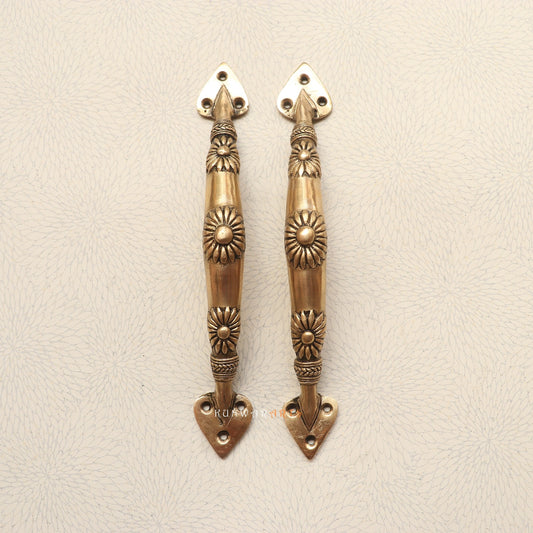 Brass Floral Door Handles