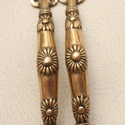 Brass Floral Door Handles