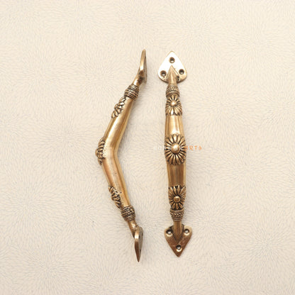 Brass Floral Door Handles