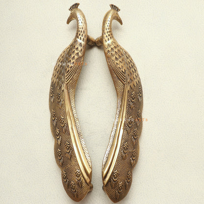 Brass Decorative Peacock Door Handles 46 cm
