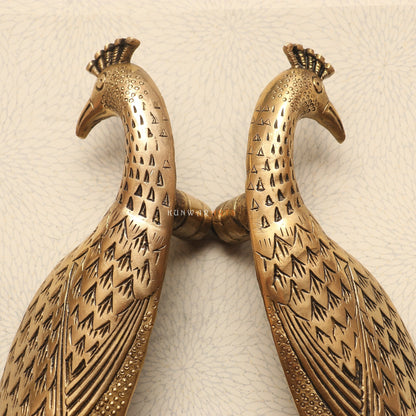 Brass Decorative Peacock Door Handles 46 cm