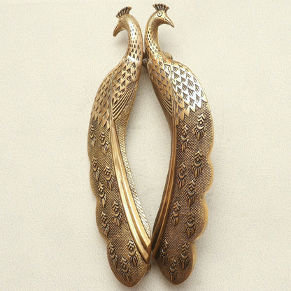 Brass Decorative Peacock Door Handles 46 cm