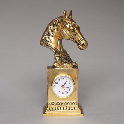 Galloping Through Brass Decorative Horse Clock Watch