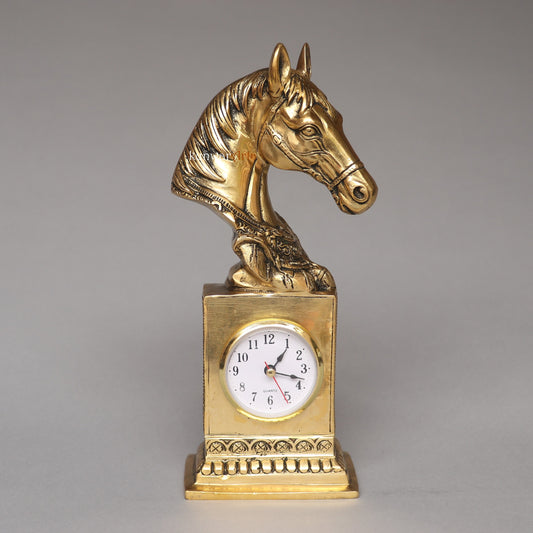 Galloping Through Brass Decorative Horse Clock Watch