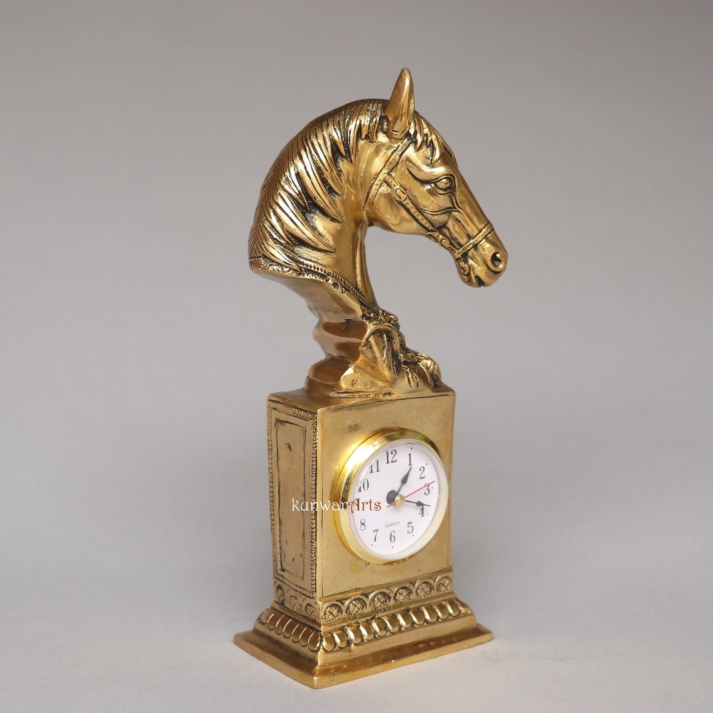 Galloping Through Brass Decorative Horse Clock Watch