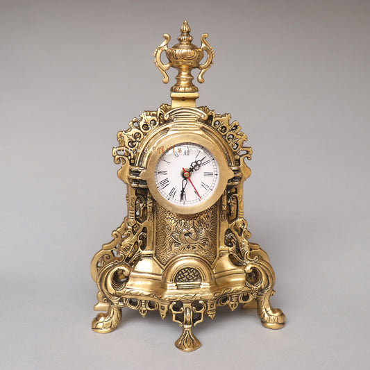 Brass Victorian Table Clock Watch Timeless Décor