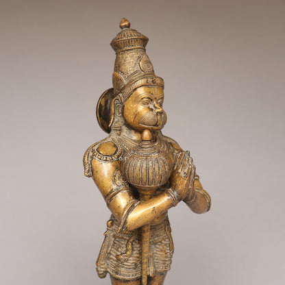 brass Hanuman idol 21.5"