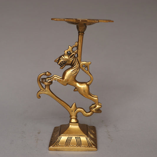 Bhunes Brass Yali Candle Holder