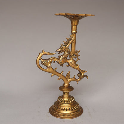 Bhunes Brass Yali Candle Holder Figurine