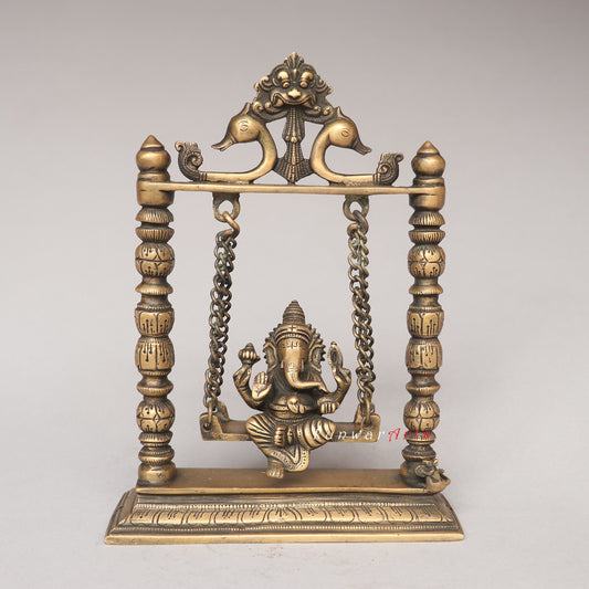 Brass Vintage Swing Ganesh Idol