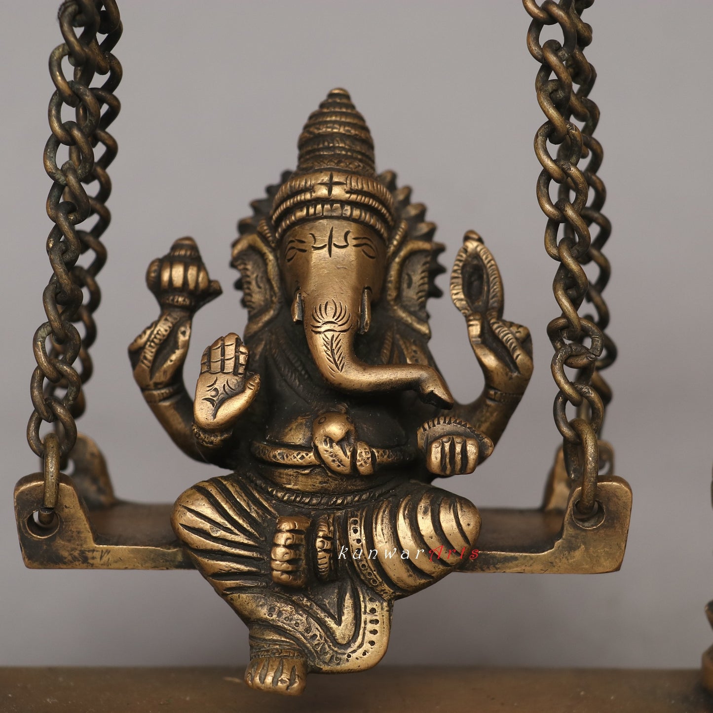 Brass Vintage Swing Ganesh Idol