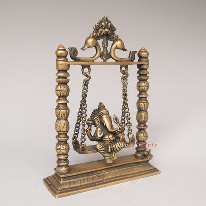 Brass Vintage Swing Ganesh Idol