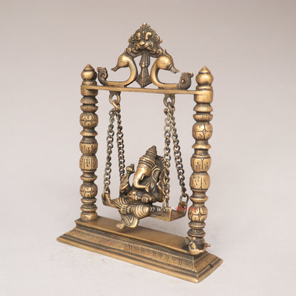 Brass Vintage Swing Ganesh Idol