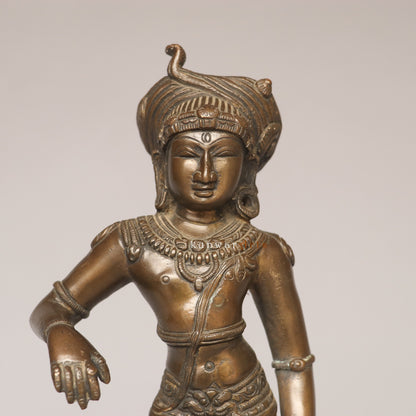 Brass Dakshina Shiva Idol Vintage Bronze Finish