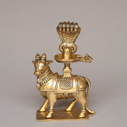 Brass Standing Shiva Nandi Idol
