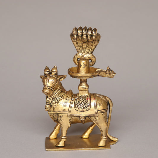 Brass Standing Shiva Nandi Idol