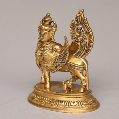 Sacred Wings Brass Kamdhenu Idol