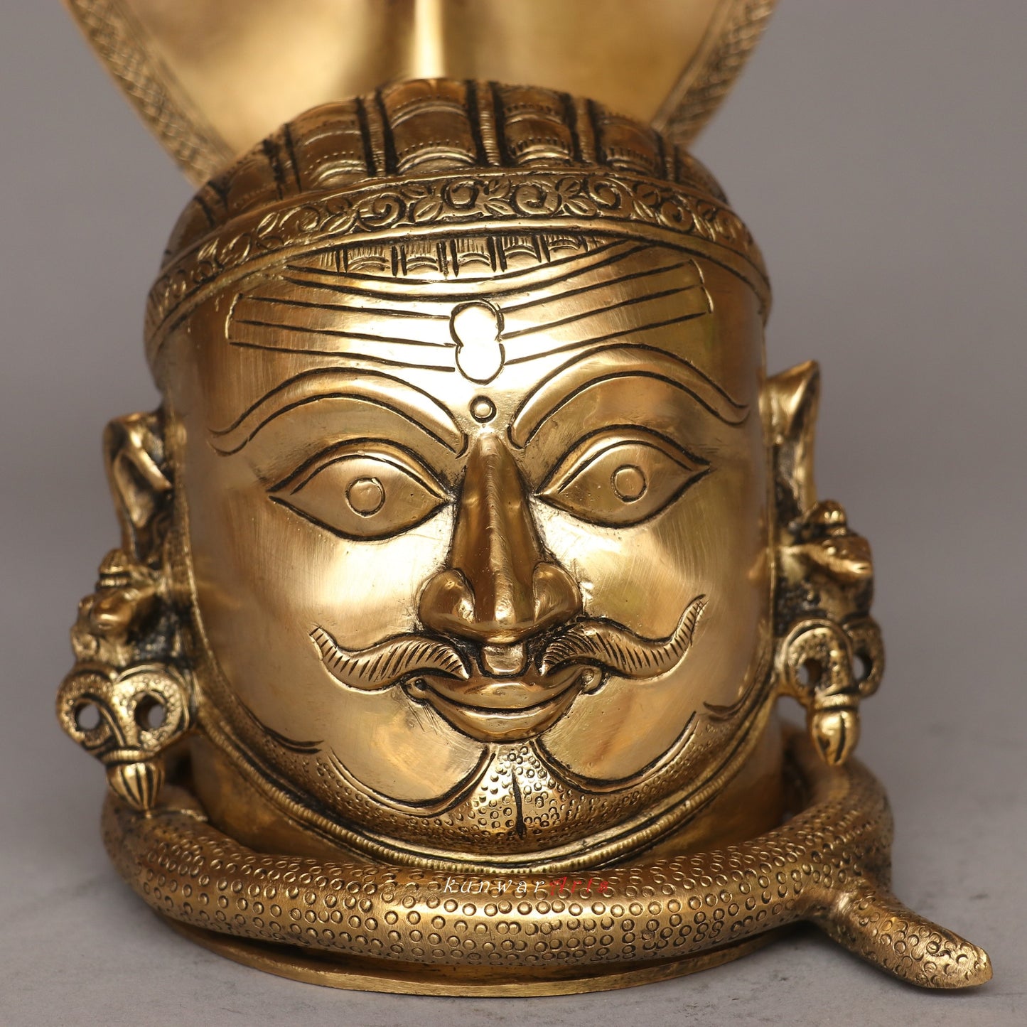 Brass Shiva Mukhalingam Head With Nagabharanam