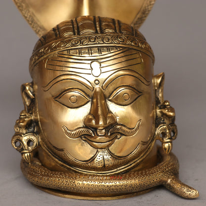 Brass Shiva Mukhalingam Head With Nagabharanam