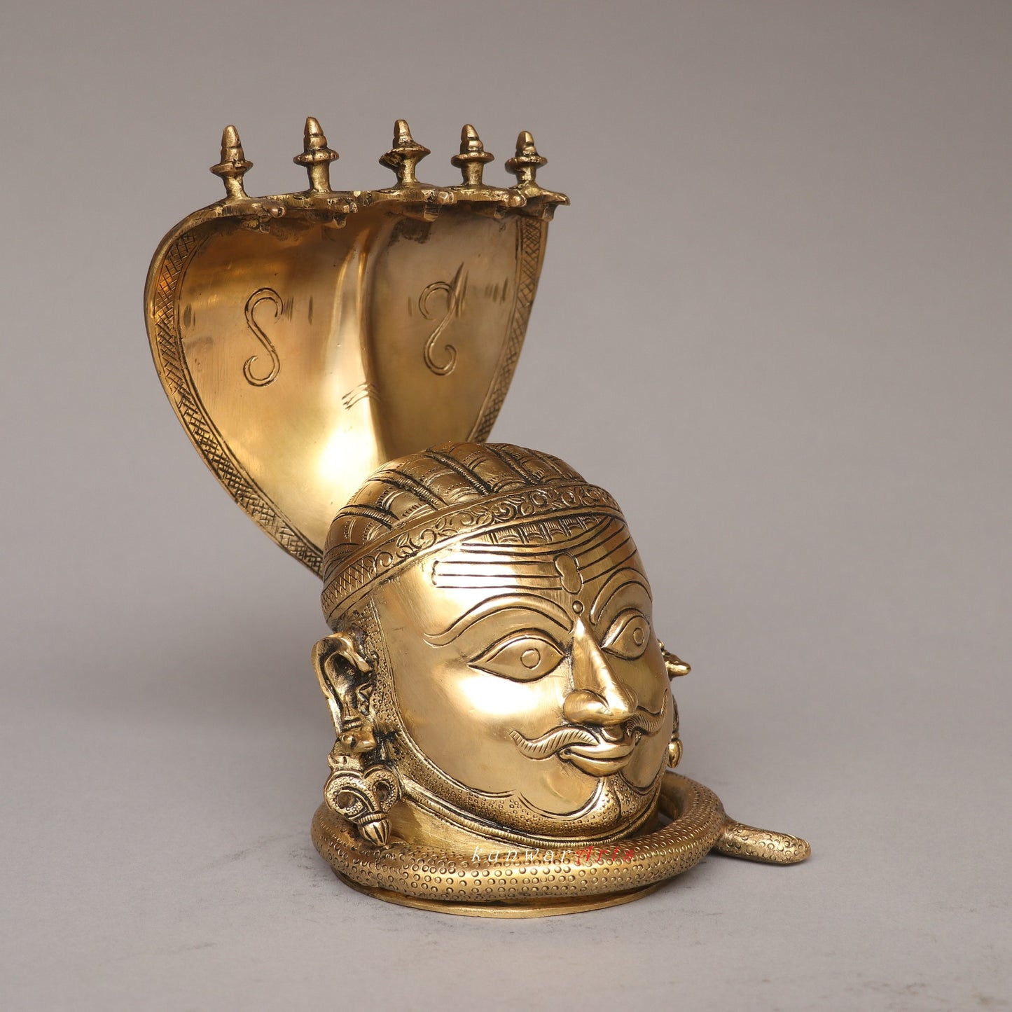 Brass Shiva Mukhalingam Head With Nagabharanam