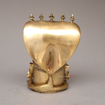 Brass Shiva Mukhalingam Head With Nagabharanam