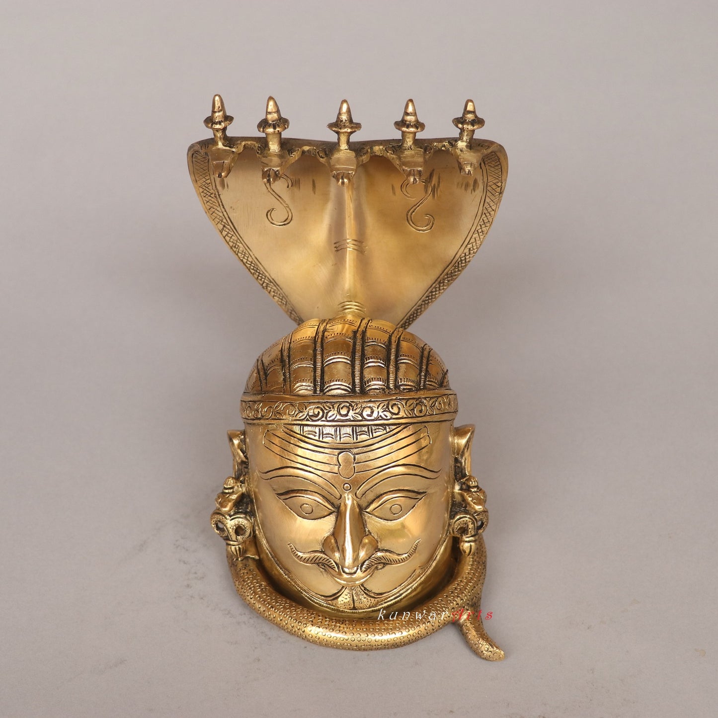 Brass Shiva Mukhalingam Head With Nagabharanam