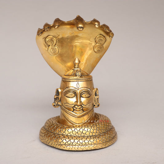 Shiva Mukhalingam Head With Nagabharanam Brass Décor