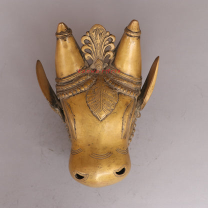 Décor Brass Bull Mask Wall Hanging Accent