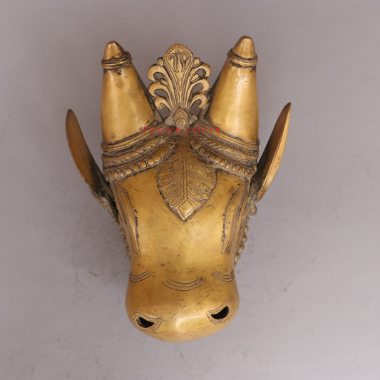 Décor Brass Bull Mask Wall Hanging Accent