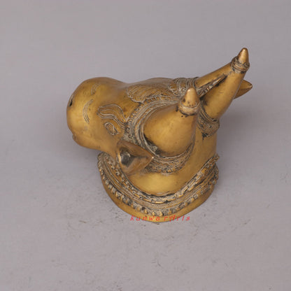 Décor Brass Bull Mask Wall Hanging Accent