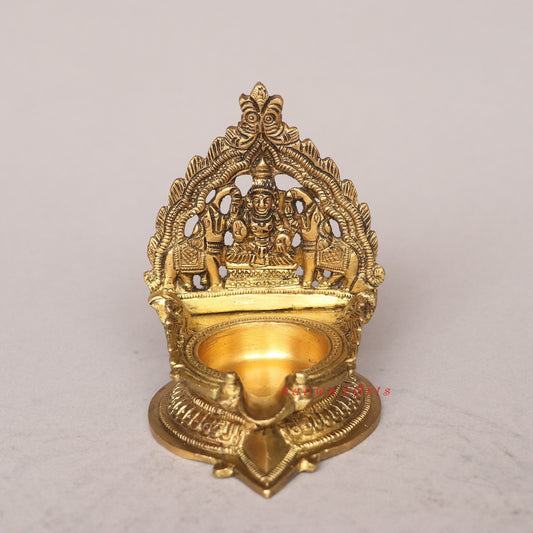 Lakshmi Oil Lamp Brass Décor Diya Figurine