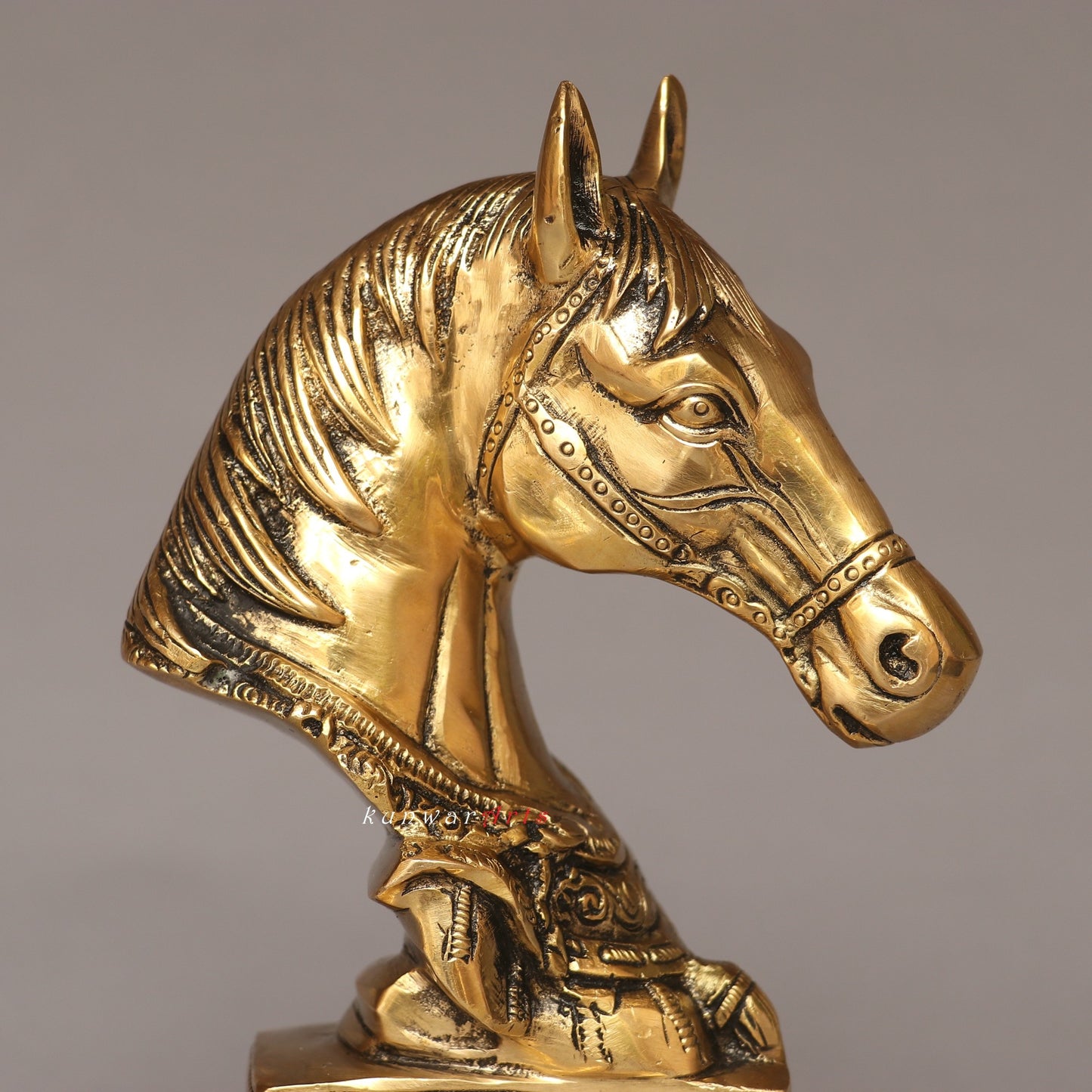Galloping Through Brass Horse Bust Table Décor