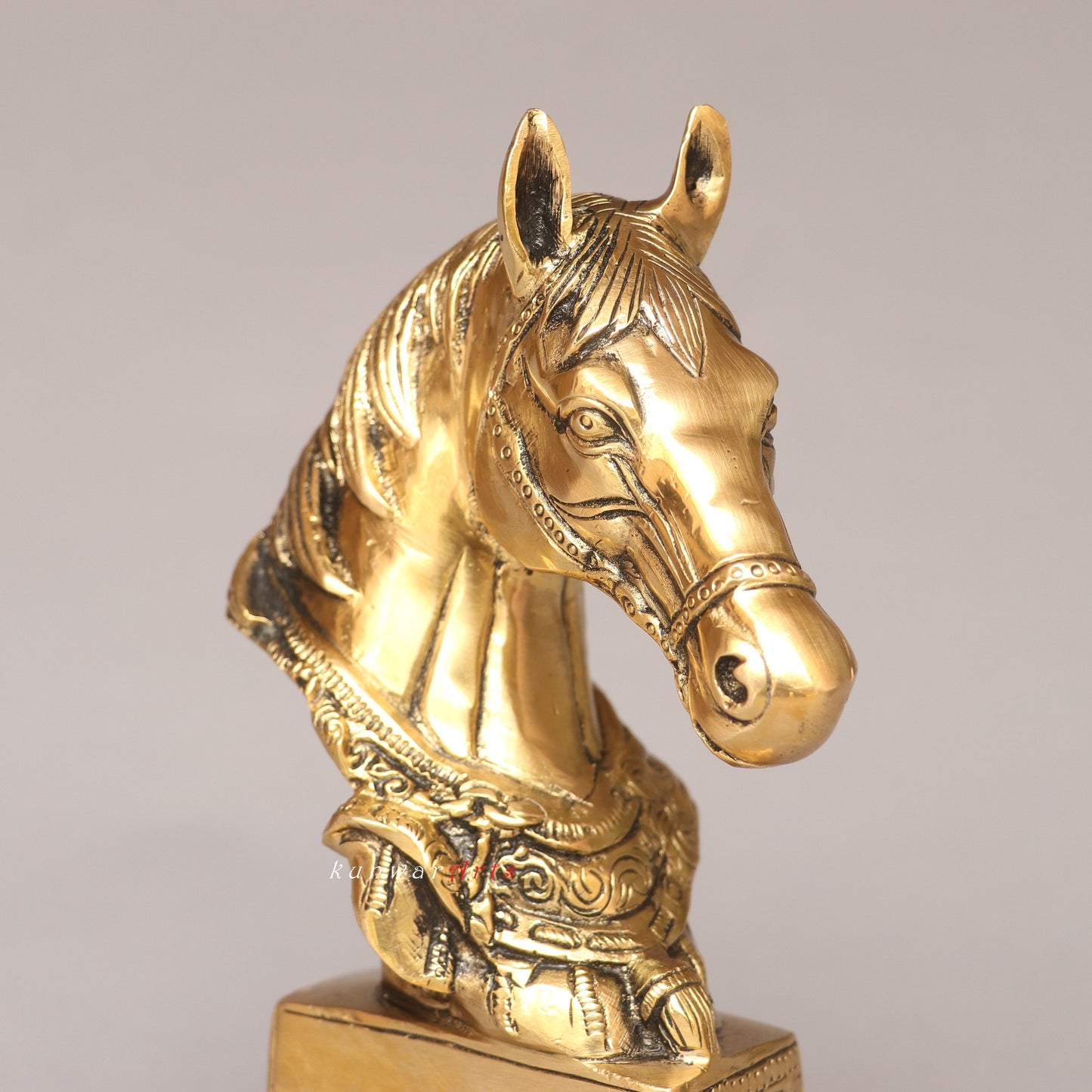 Galloping Through Brass Horse Bust Table Décor