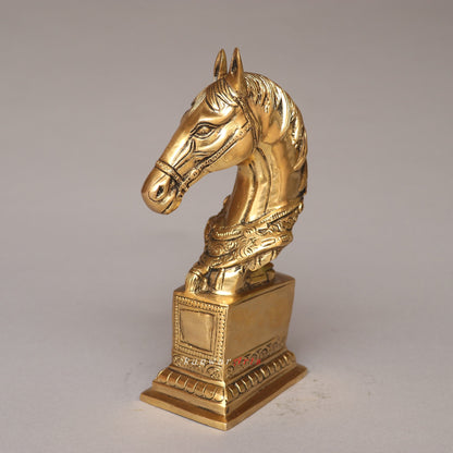 Galloping Through Brass Horse Bust Table Décor