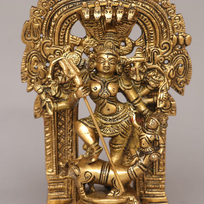 Brass Goddess Durga (Mahisasur Mardini) Idol