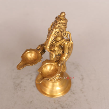 Brass Ganesha Oil Lamp Tradition of Lighting