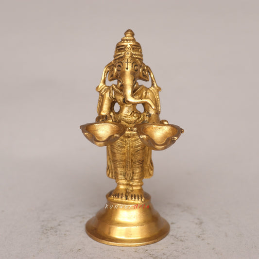 Brass Ganesha Oil Lamp Tradition of Lighting