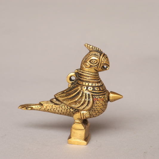 Brass Parrot Surmendani Bird Figurine