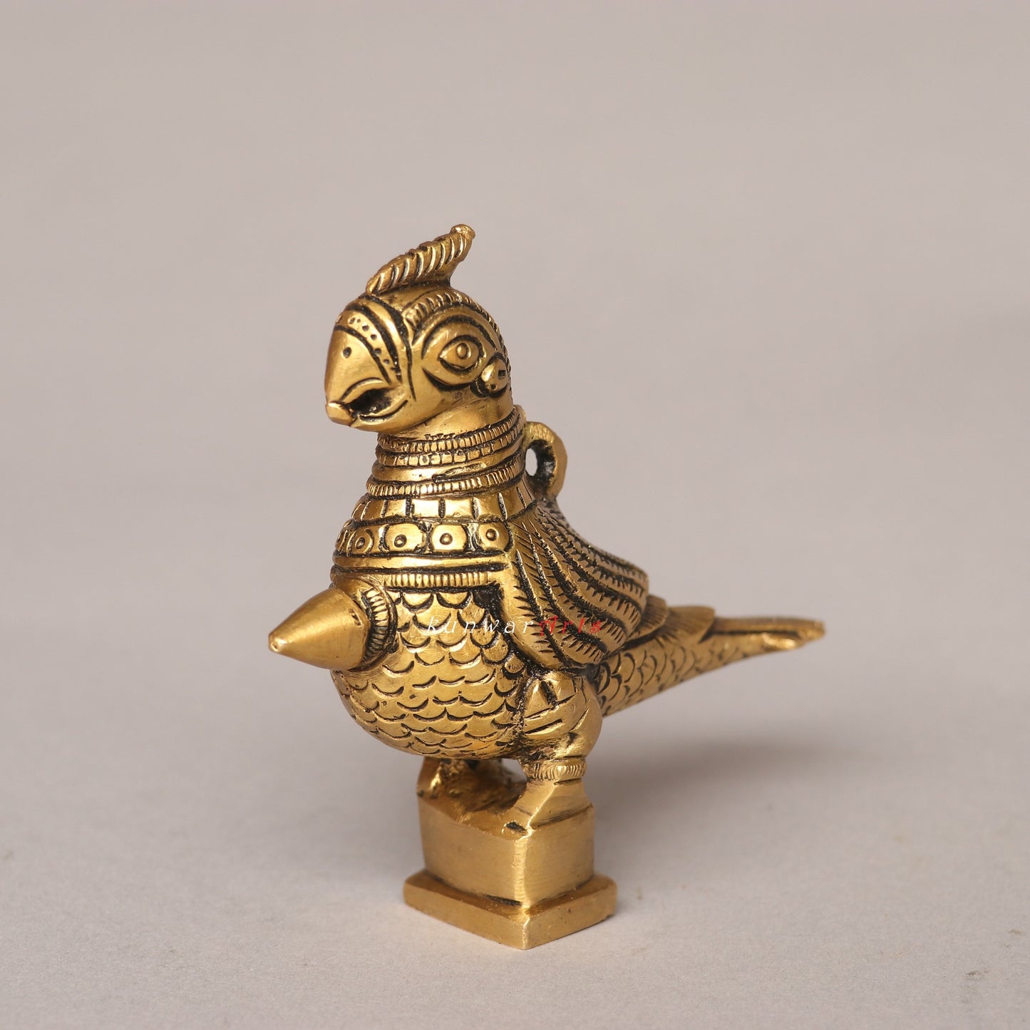 Brass Parrot Surmendani Bird Figurine