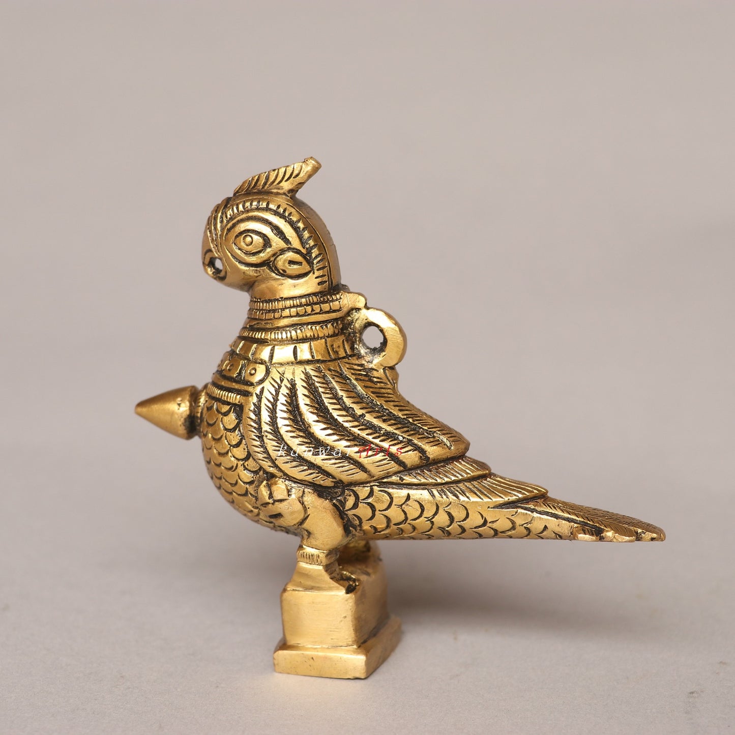 Brass Parrot Surmendani Bird Figurine