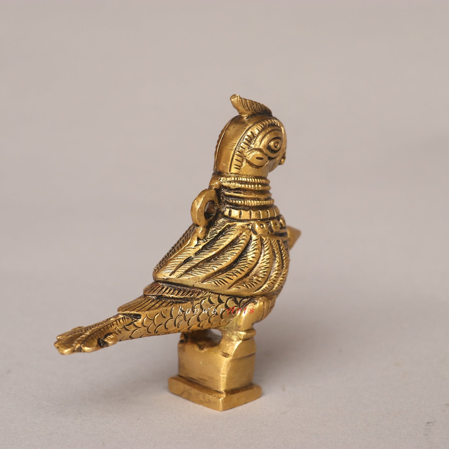 Brass Parrot Surmendani Bird Figurine