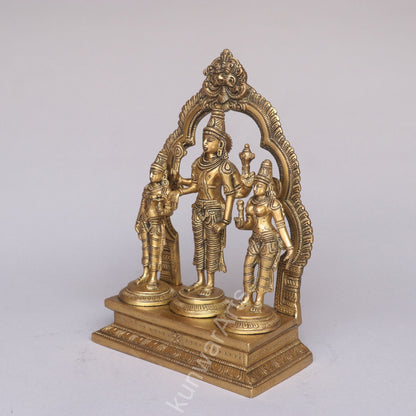 Brass Lord Vishnu Lakshmi Idol with Prabhavali