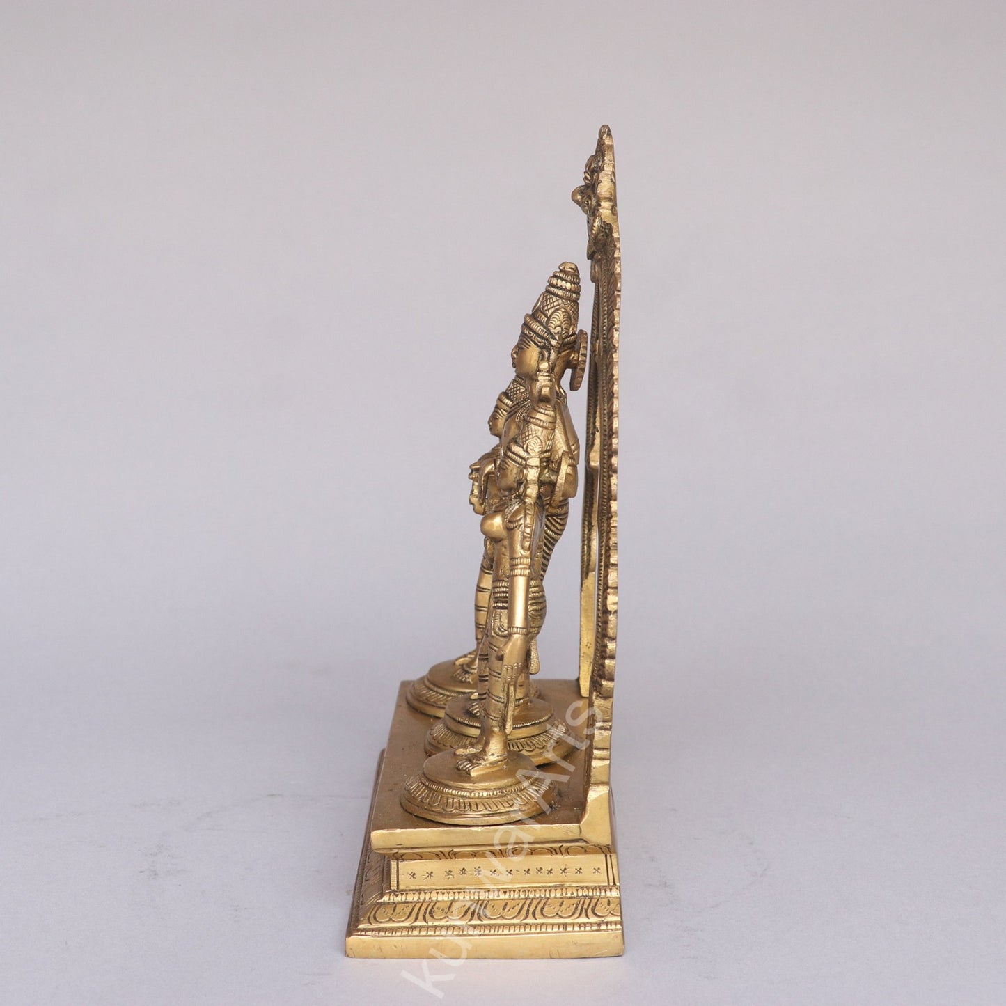 Brass Lord Vishnu Lakshmi Idol with Prabhavali