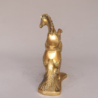 Brass Rearing Horse Figurine