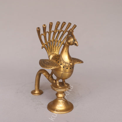 Peacock Incense Burner | Brass Agarbatti Stand