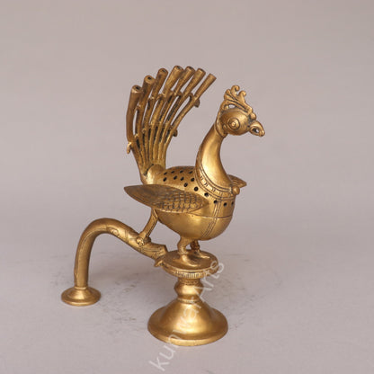 Peacock Incense Burner | Brass Agarbatti Stand