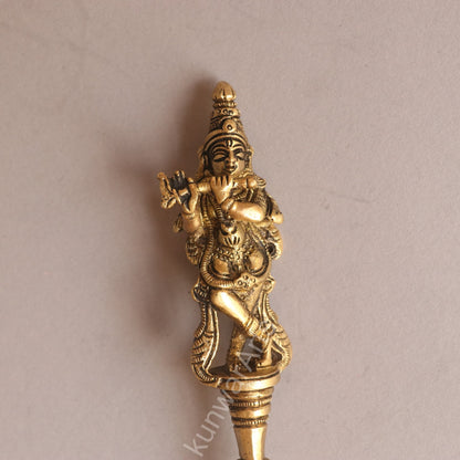 Brass Krishna Pooja Spoon (Panchpatra Achmani / Aarti Spoon)