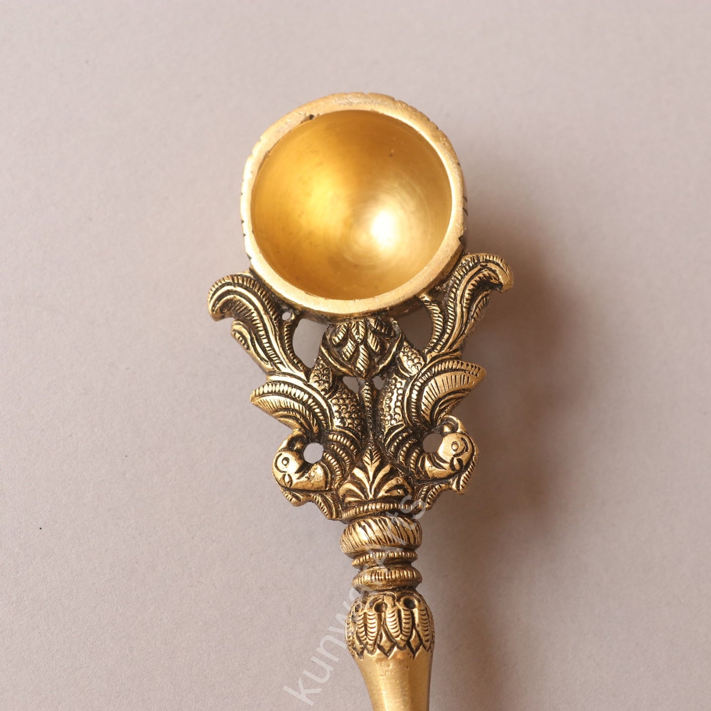 Brass Krishna Pooja Spoon (Panchpatra Achmani / Aarti Spoon)