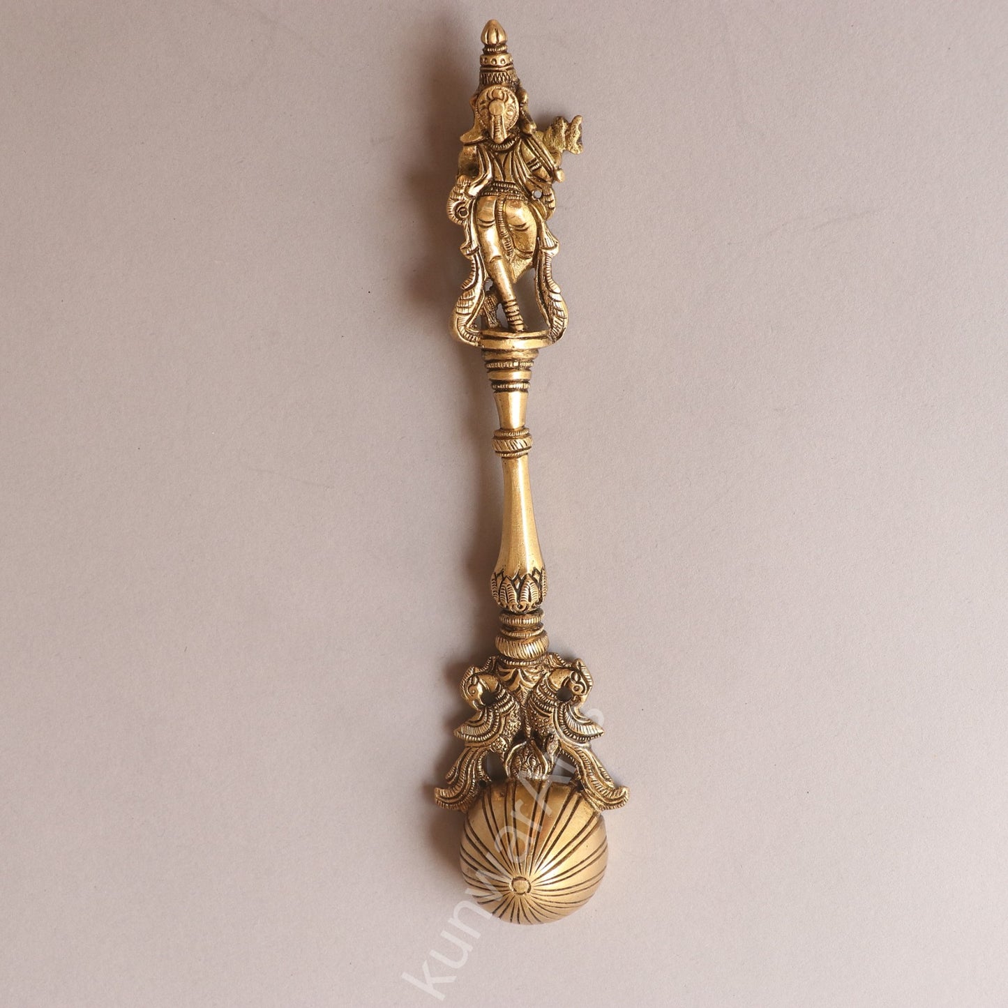 Brass Krishna Pooja Spoon (Panchpatra Achmani / Aarti Spoon)