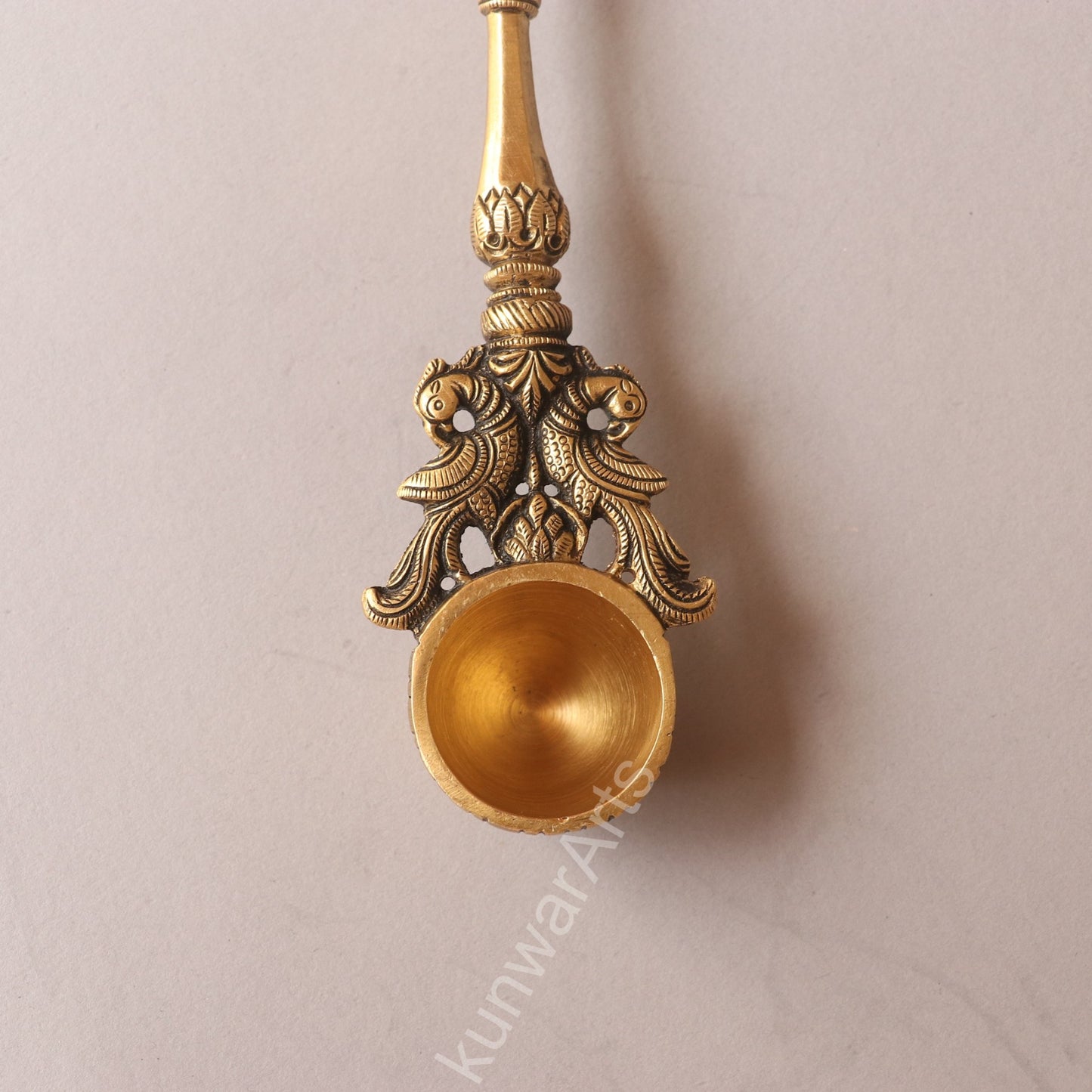 Brass Ganesh Pooja Spoon (Panchpatra Achmani / Aarti Spoon)